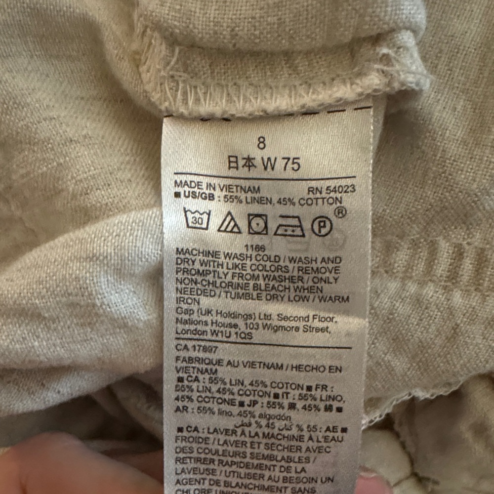 GAP Women's Cream linen Drawstring Shorts - Picture 3 of 4